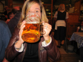 Your on-site Huron Tours' tour manager Katie and a big beer!
