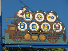 The Seven Munich Breweries sign at the Viktualienmarkt Affordable Oktoberfest Huron Tours